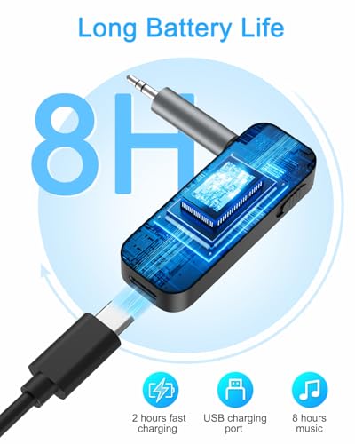 Bluetooth Aux Adapter Car Receiver Hands Free Audio Adapter