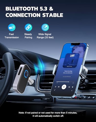 Bluetooth Receiver Car Aux Adapter Hands Free Audio Receiver