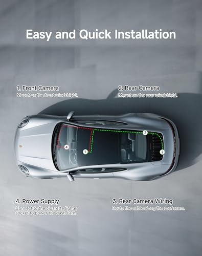 4K Dual Dash Cam Front Rear WiFi Touchscreen Parking Monitor Night Vision Collision Detection
