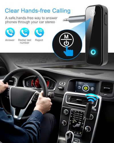 Bluetooth Aux Adapter Car Receiver Hands Free Audio Adapter