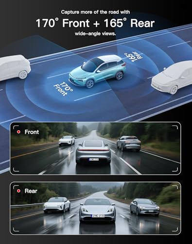 4K Dual Dash Cam Front Rear WiFi Touchscreen Parking Monitor Night Vision Collision Detection