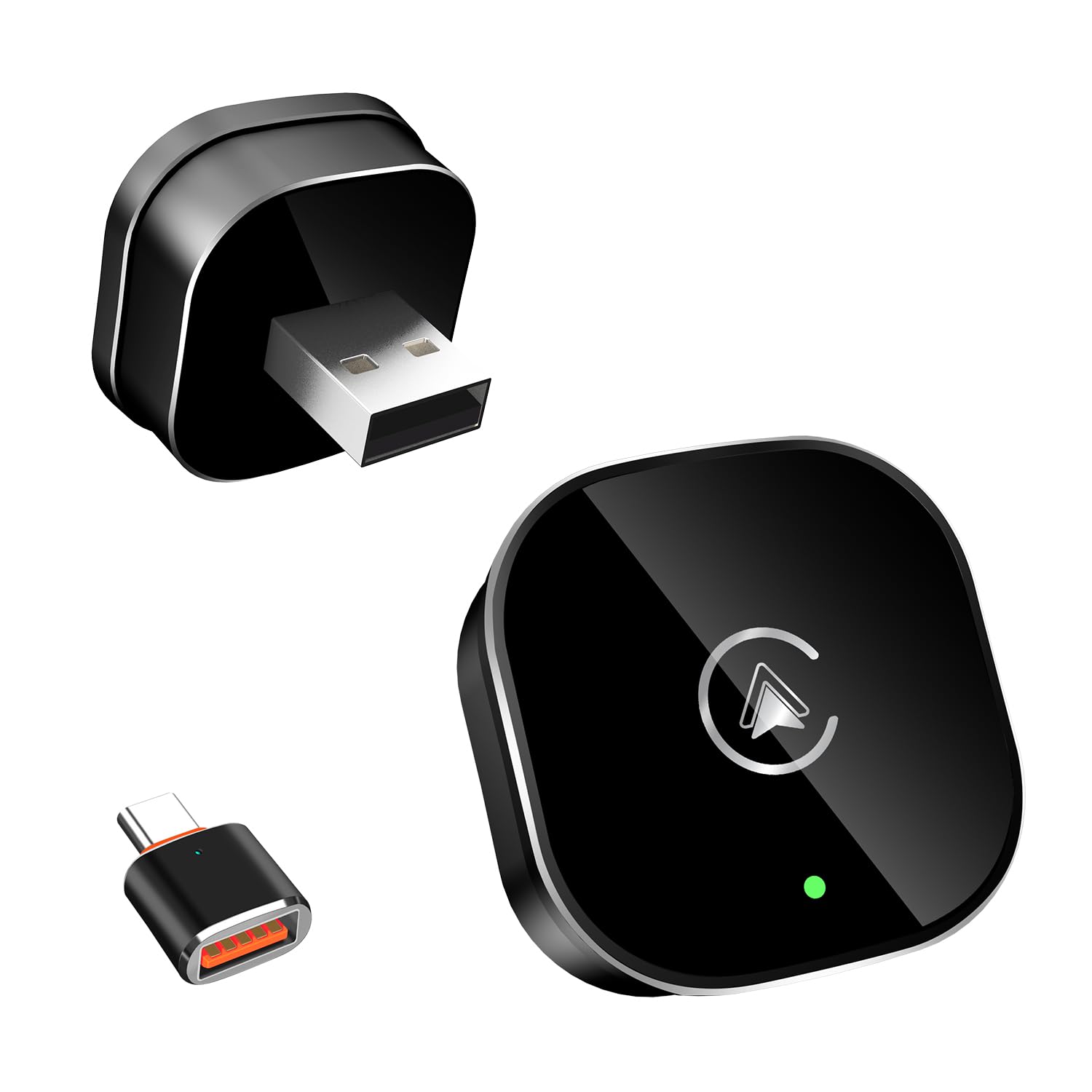 Wireless CarPlay Android Auto Adapter Mini USB Wired to Wireless Fast Connection Plug and Play