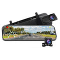 10 Inch Mirror Dash Cam Front View Night Vision Touch Screen Parking Monitor