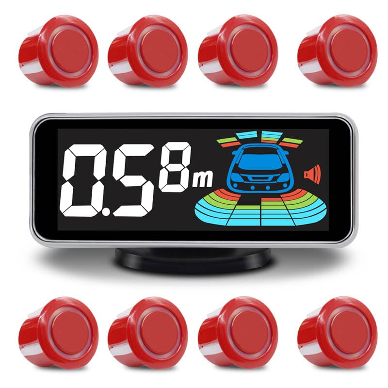Car Parking Sensor Kit 8 Sensor Reverse Radar System Vehicle Parking Assist