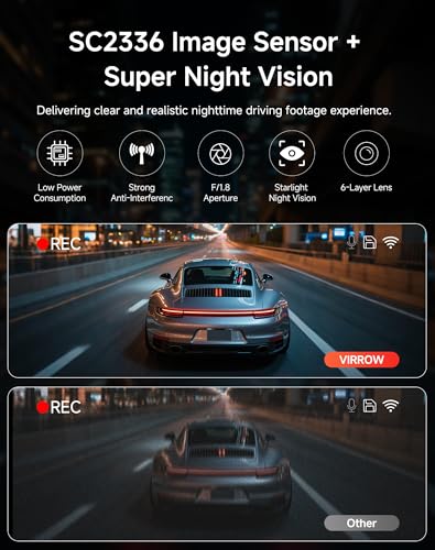 4K Dual Dash Cam Front Rear WiFi Touchscreen Parking Monitor Night Vision Collision Detection