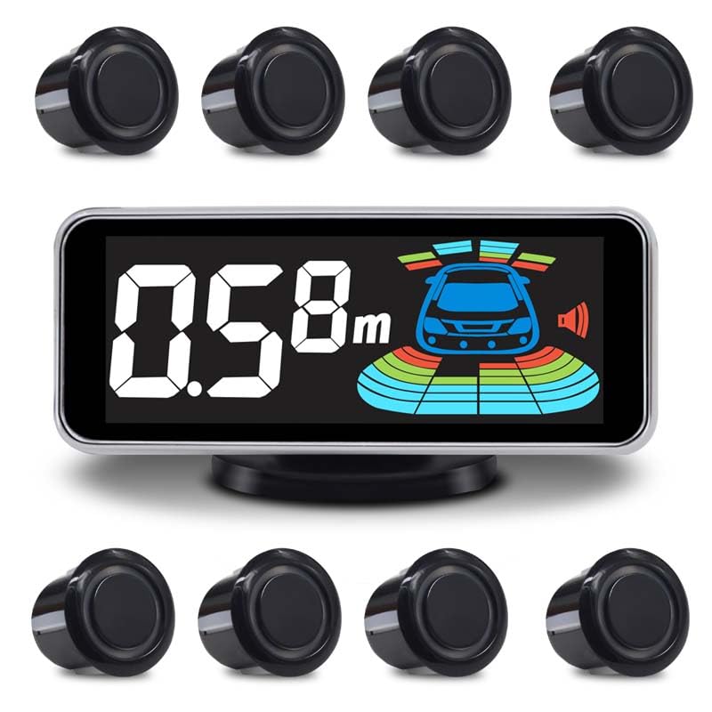 Car Parking Sensor Kit 8 Sensor Reverse Radar System Vehicle Parking Assist