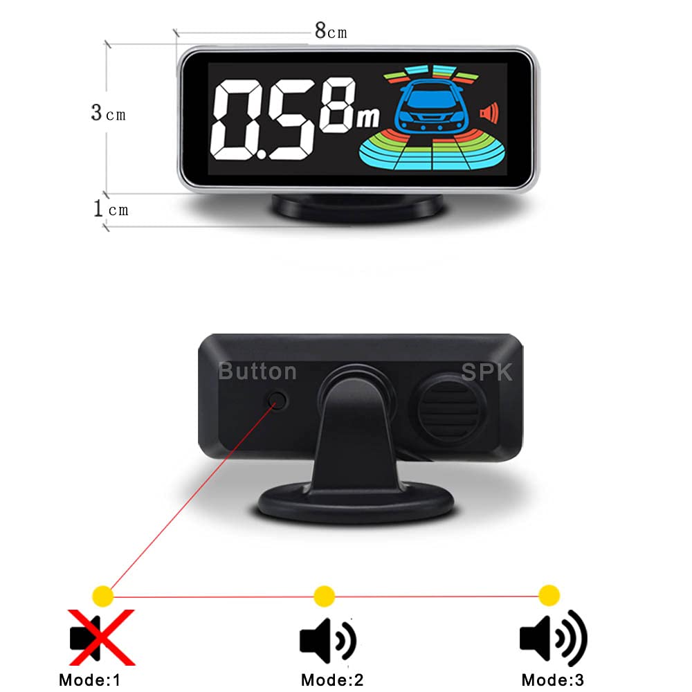 Car Parking Sensor Kit 8 Sensor Reverse Radar System Vehicle Parking Assist