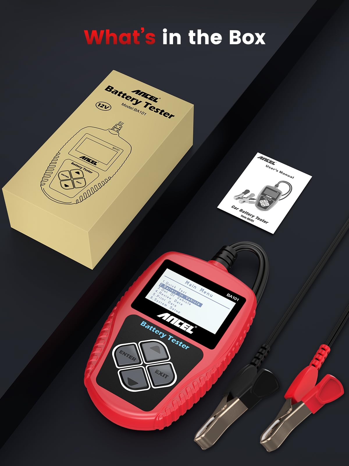 12V Car Battery Tester with 100–2000 CCA Load & Charging Cranking Diagnostic Analyzer