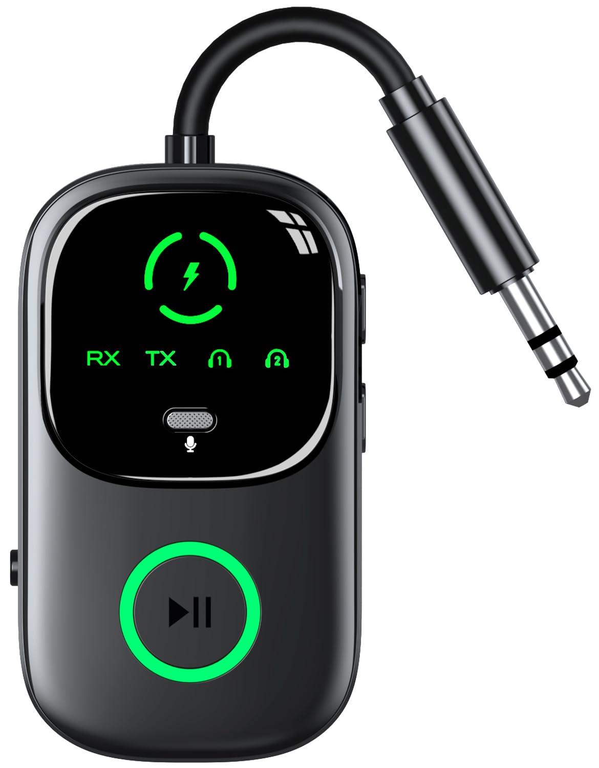 Bluetooth 3.5mm AUX Adapter 2 in 1 Transmitter Receiver LED Display Wireless Audio Adapter