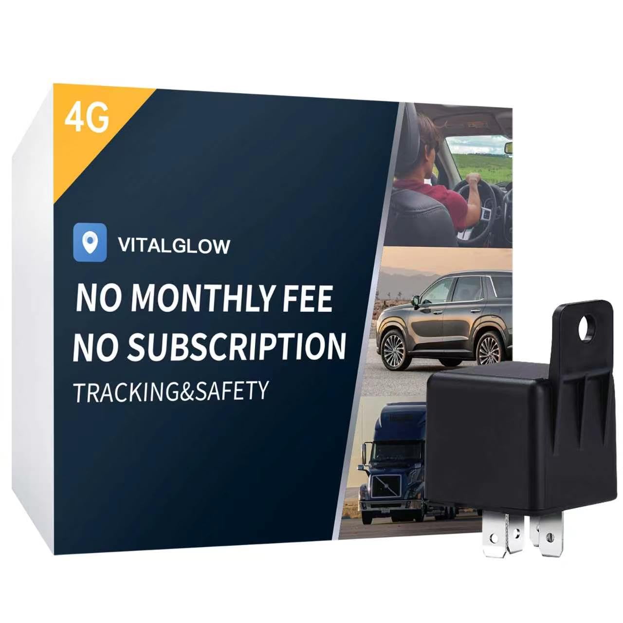 GPS Tracker for Vehicles No Subscription 4G SIM Long Battery GeoFence Driving Alerts