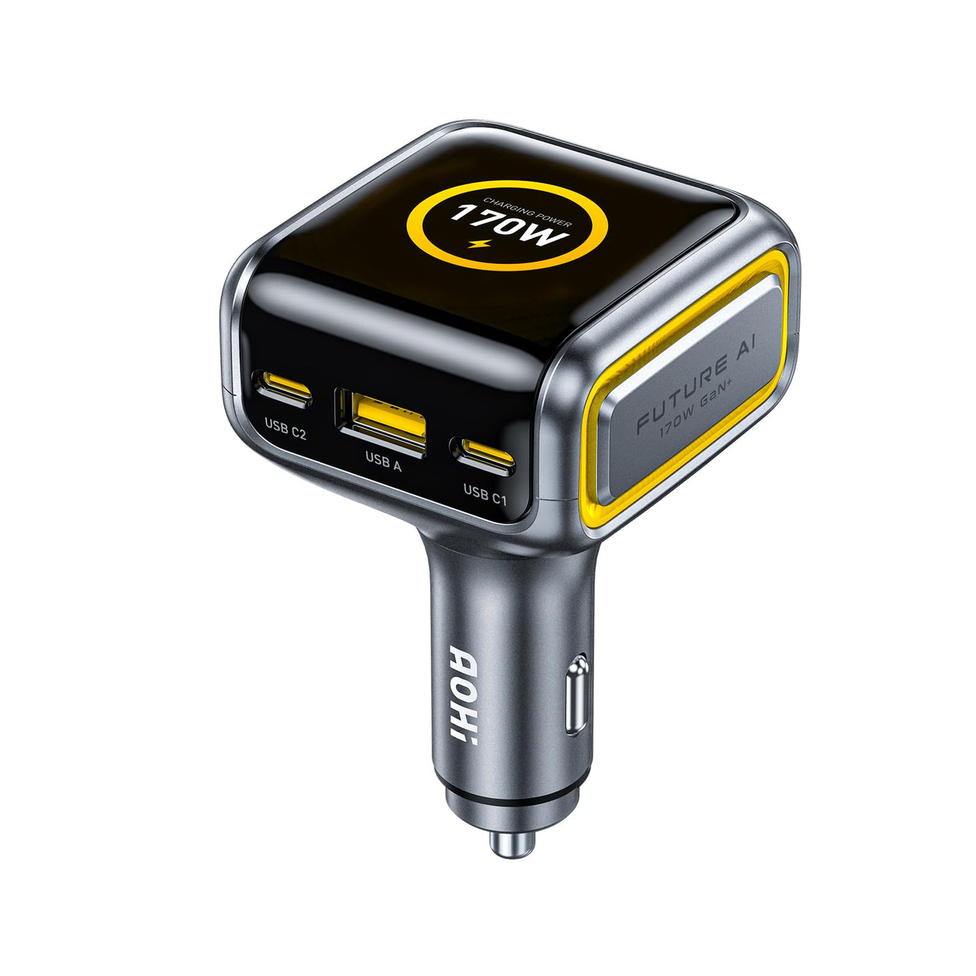 170W USB-C Car Charger with Smart TFT Display & PD Fast Charging