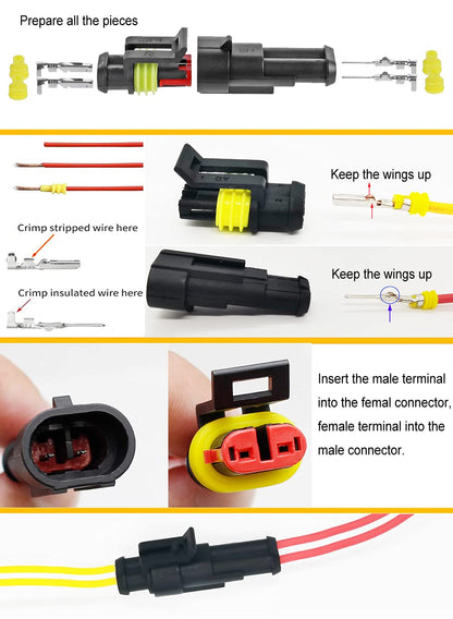 800Pcs Waterproof Automotive Electrical Wire Connector Kit with Crimping Tool