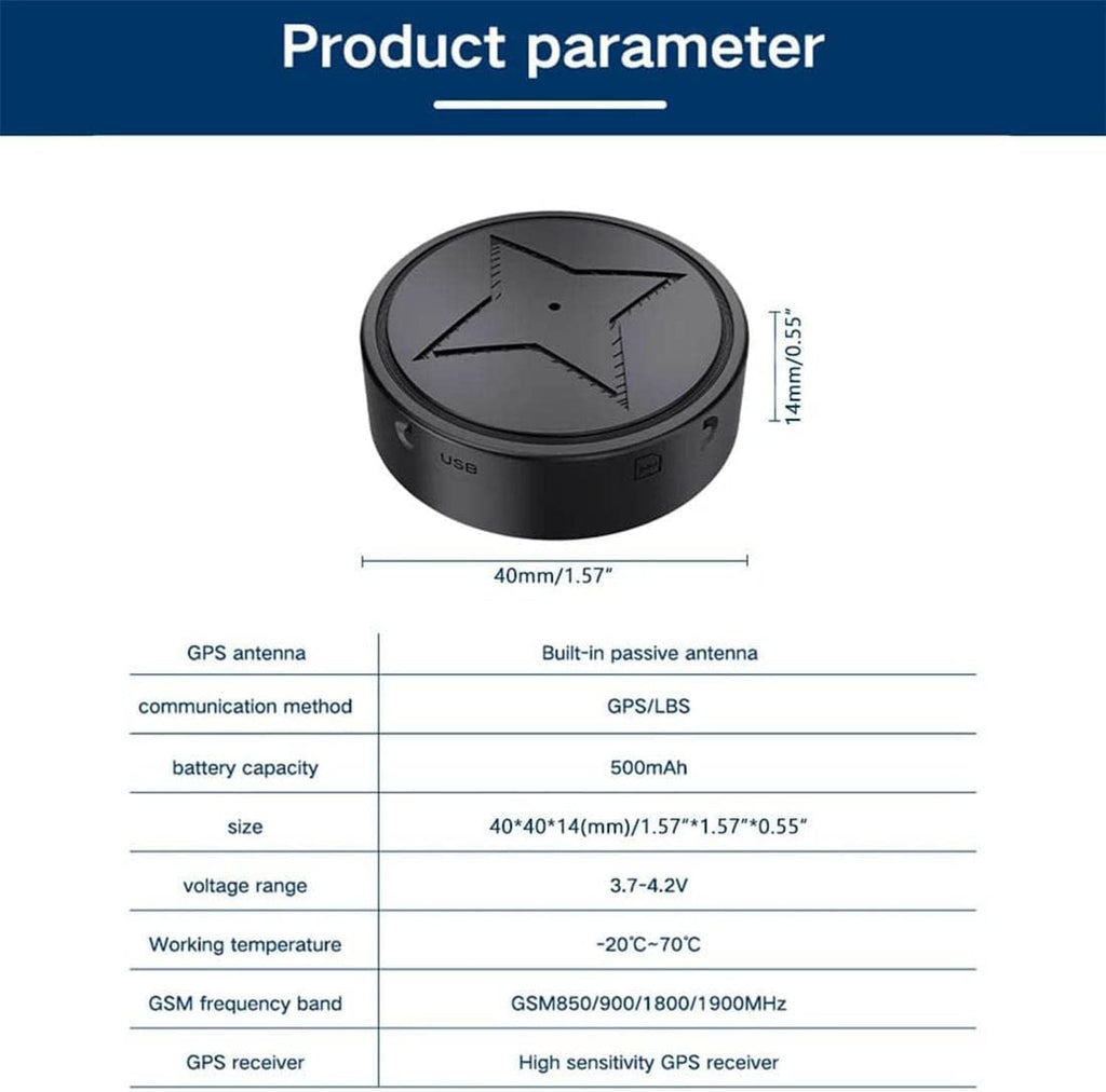 GPS Vehicle Tracker Magnetic Anti Lost Real Time Tracking No Subscription Mini Locator App
