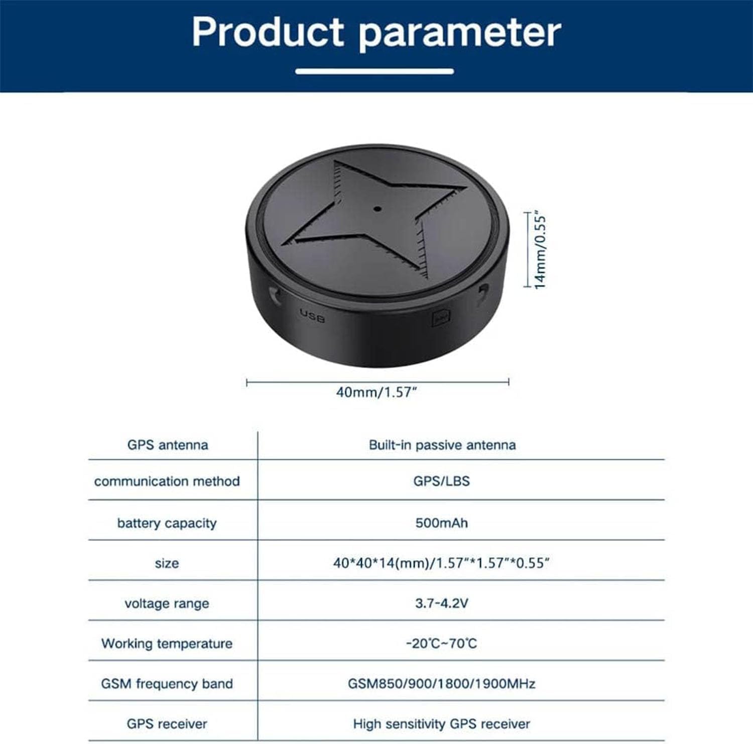 GPS Vehicle Tracker Magnetic Anti Lost Real Time Tracking No Subscription Mini Locator App