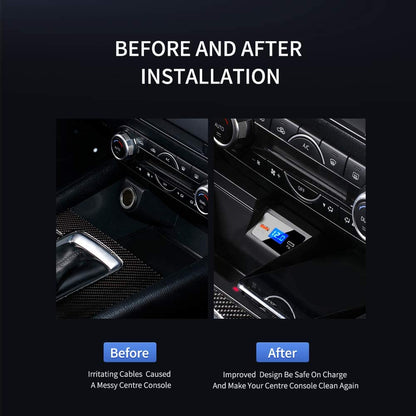 15W Wireless Car Charger Mount for Mazda CX-5 Fast Charging Phone Holder with QC 3.0 USB Support