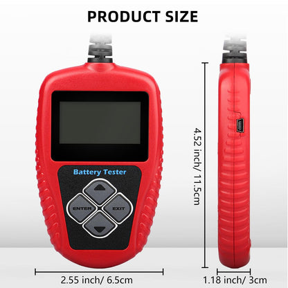 12V Car Battery Tester with 100–2000 CCA Load & Charging Cranking Diagnostic Analyzer