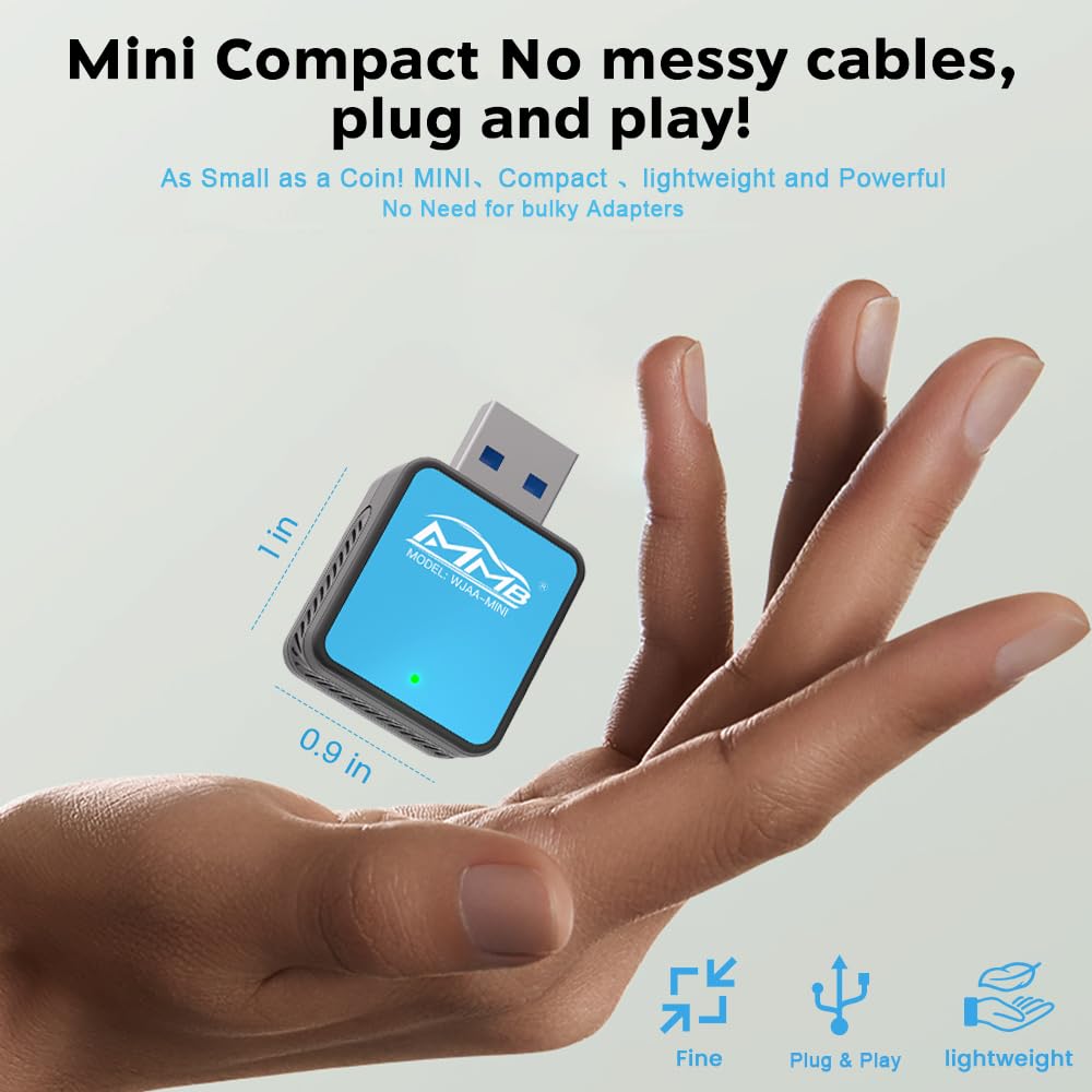 Wireless CarPlay Adapter Mini Plug and Play Auto Connect