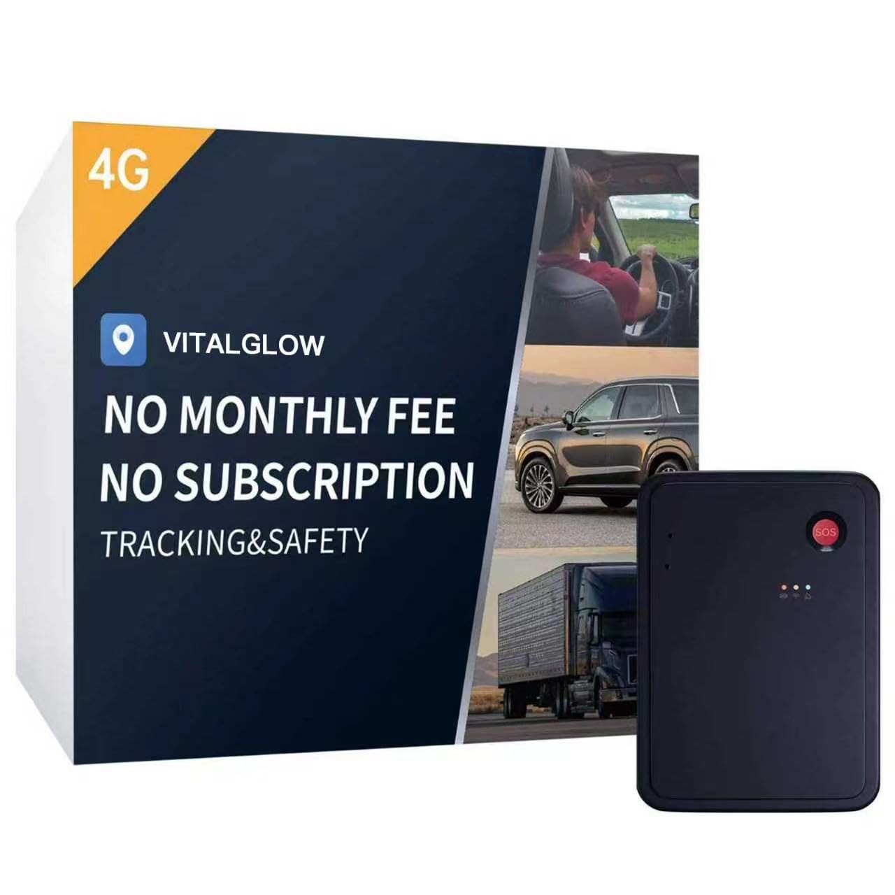 GPS Tracker for Vehicles No Subscription 4G SIM Long Battery GeoFence Driving Alerts