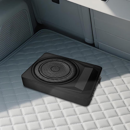 1200W 10-Inch Slim Under-Seat Powered Car Subwoofer with Built-in Amplifier & Remote Bass Control