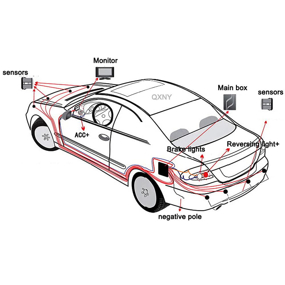 Car Parking Sensor Kit 8 Sensor Reverse Radar System Vehicle Parking Assist