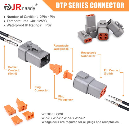 Deutsch Connector Kit with Crimp Tool Waterproof Automotive Pin Connectors 1–4 Way