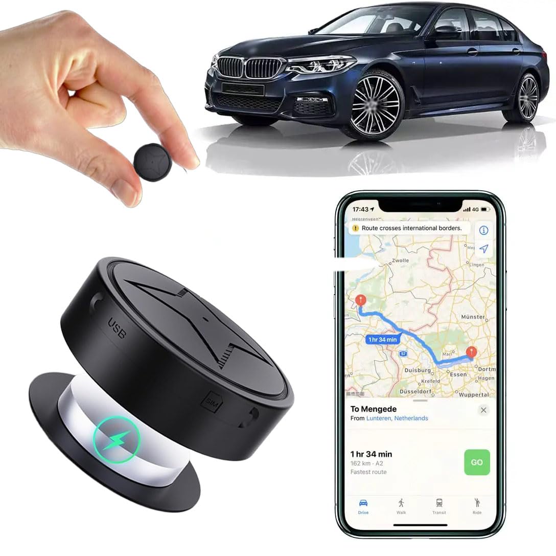 GPS Vehicle Tracker Magnetic Anti Lost Real Time Tracking No Subscription Mini Locator App