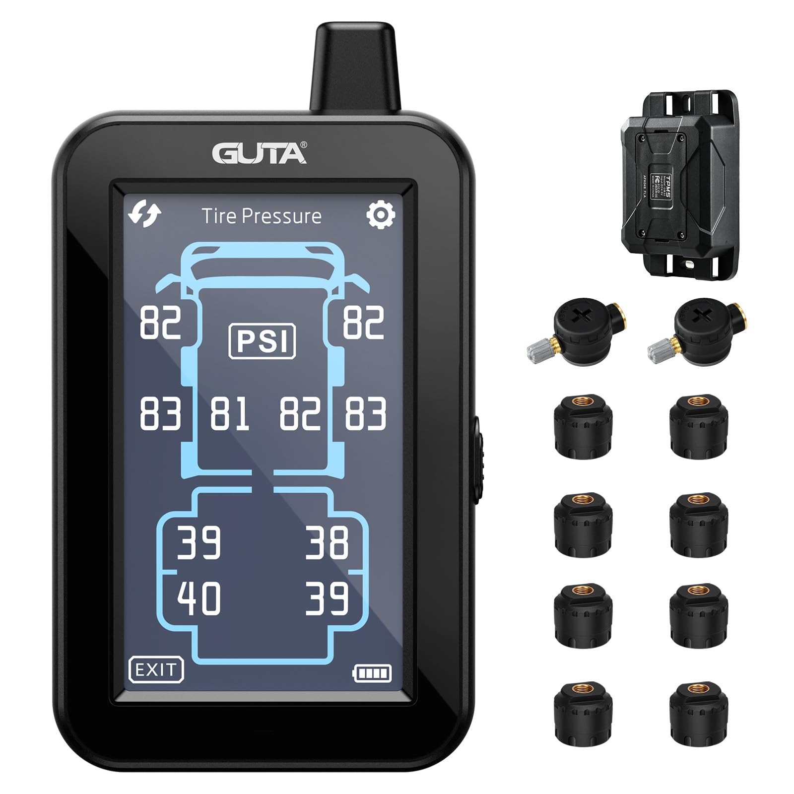 Trailer TPMS Tire Pressure Monitoring System Color Touchscreen Display