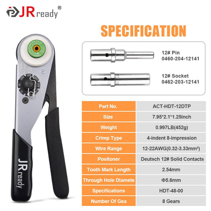 Deutsch Connector Kit with Crimp Tool Waterproof Automotive Pin Connectors 1–4 Way