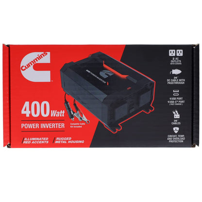 400W Car Power Inverter with Dual AC Ports & USB-C Fast Charging Kit