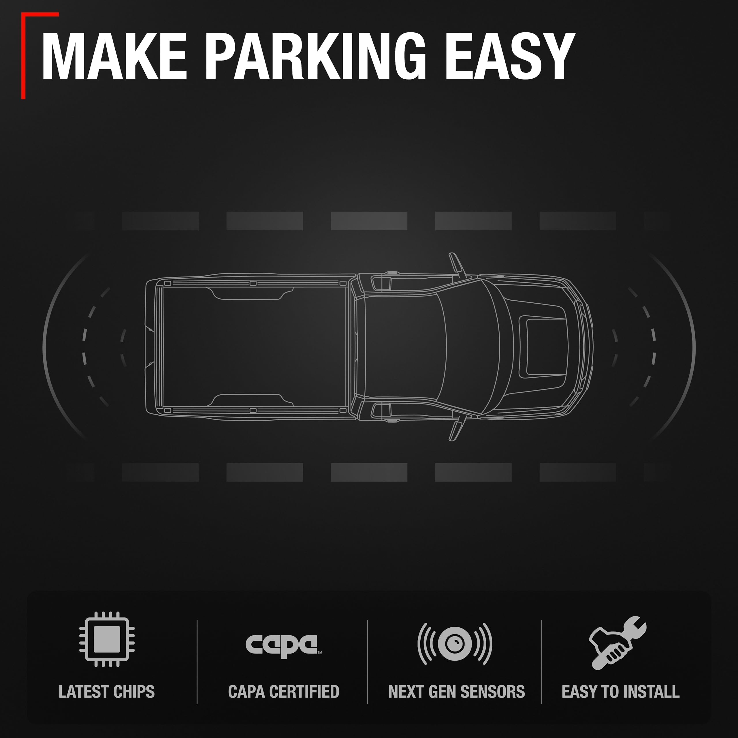 Car Parking Sensor Kit 4 Pieces Front Rear Bumper Parking Assist for Ford F-150 Super Duty 2015-2020