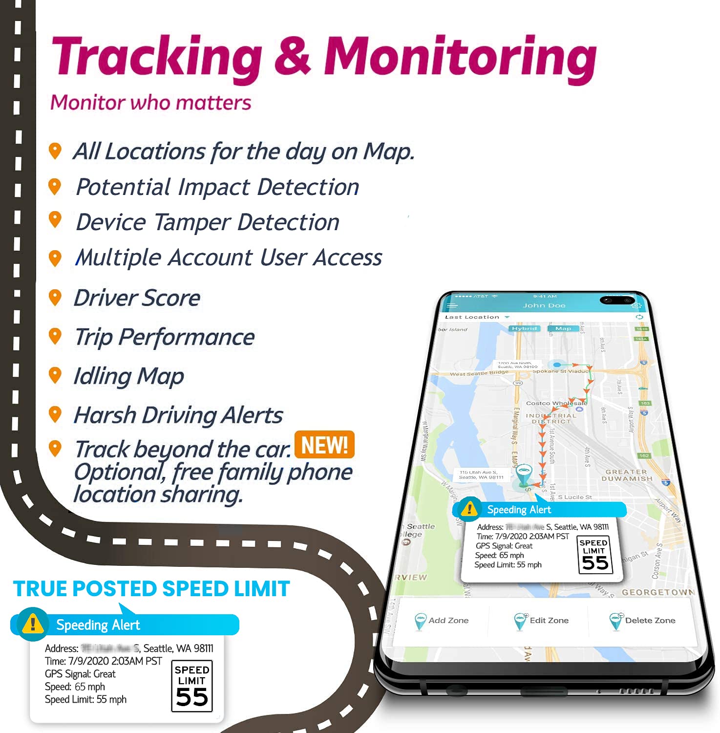 GPS OBD Tracker Real Time Vehicle Tracking 4G Live Map Trip Replay Driving Alerts