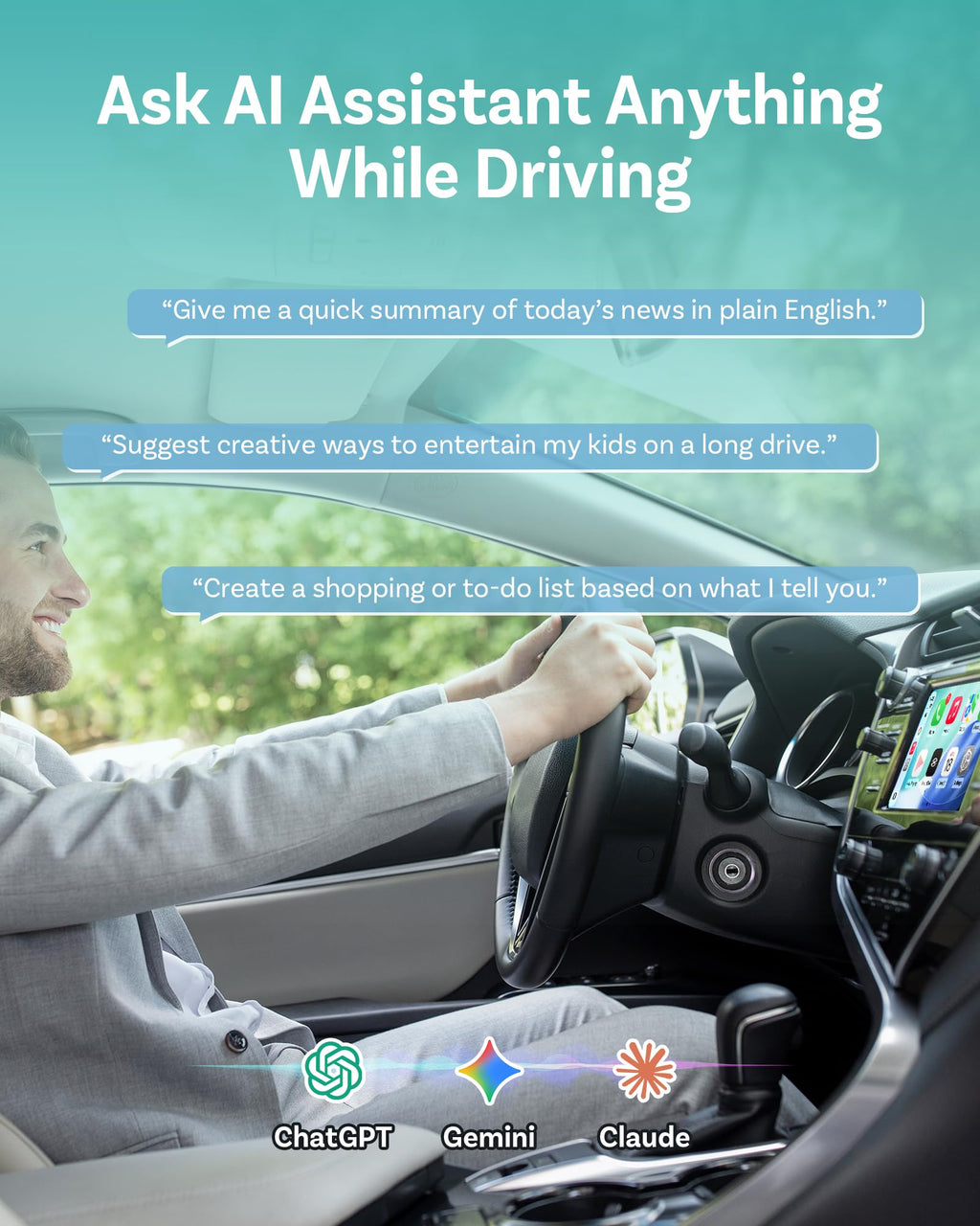 Wireless CarPlay Android Auto Adapter Mini Plug and Play WiFi 6 Bluetooth Fast Auto Reconnect