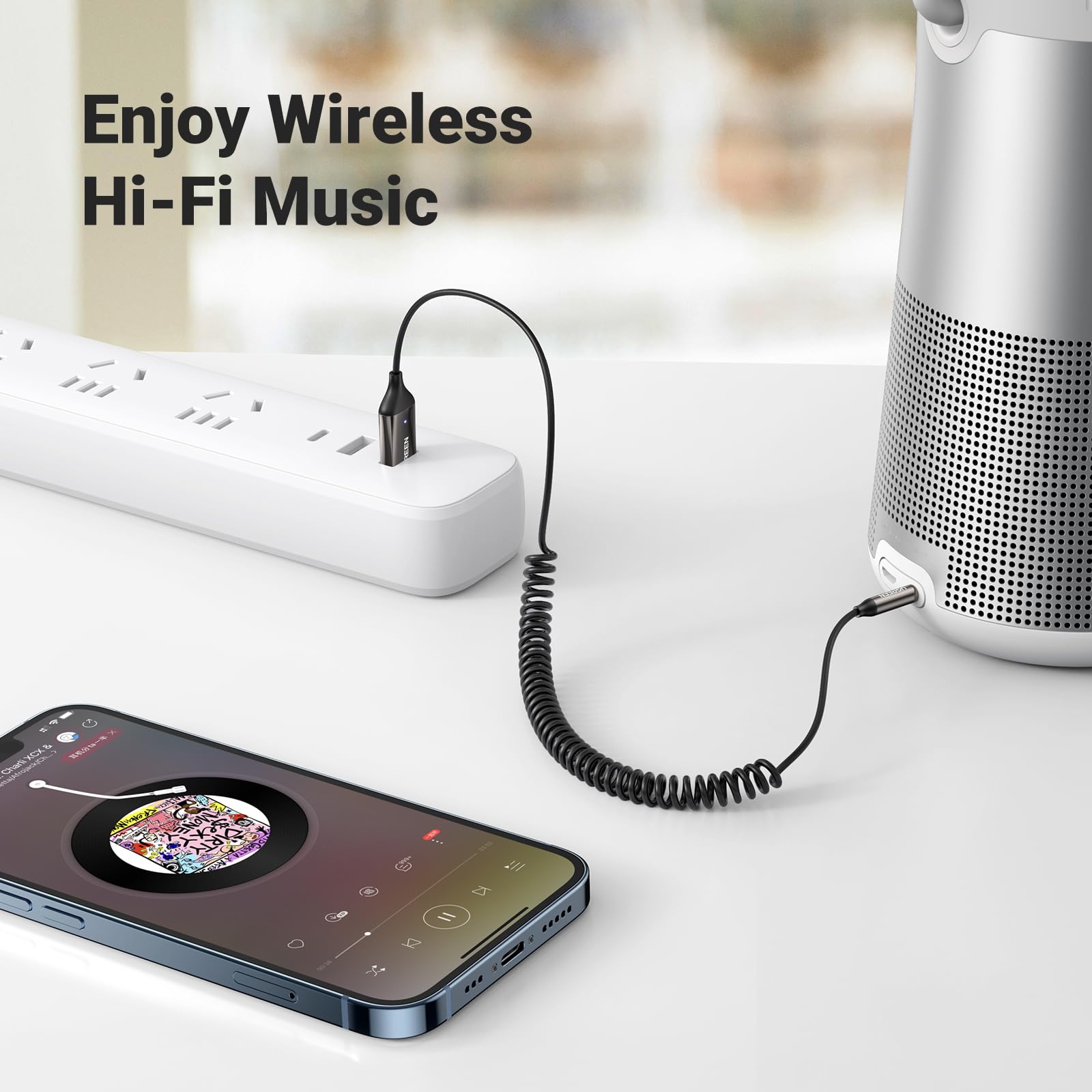 Bluetooth 3.5mm Aux Adapter Car Receiver Hands Free Calls USB Powered Audio Receiver