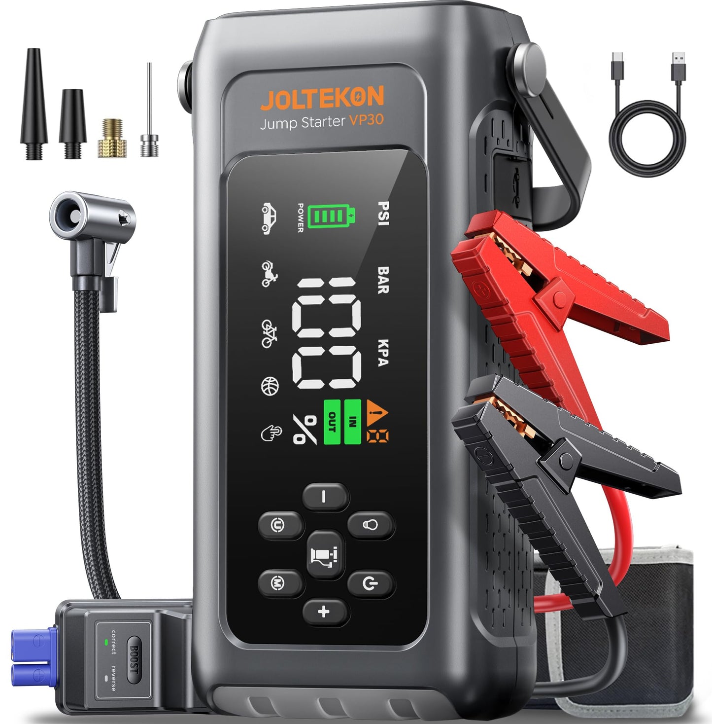 4500A Jump Starter with 150PSI Air Compressor for Gas & Diesel Engines