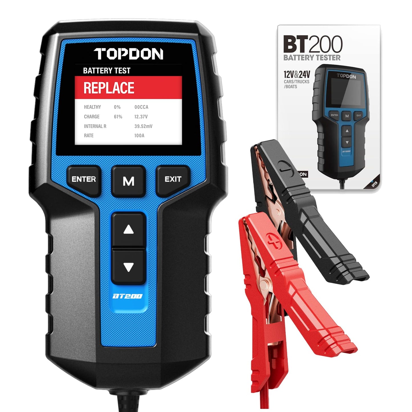 12V/24V Car Battery & Alternator Tester with CCA Load Testing Digital Diagnostic Analyzer
