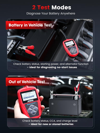 12V Car Battery Tester with 100–2000 CCA Load & Charging Cranking Diagnostic Analyzer