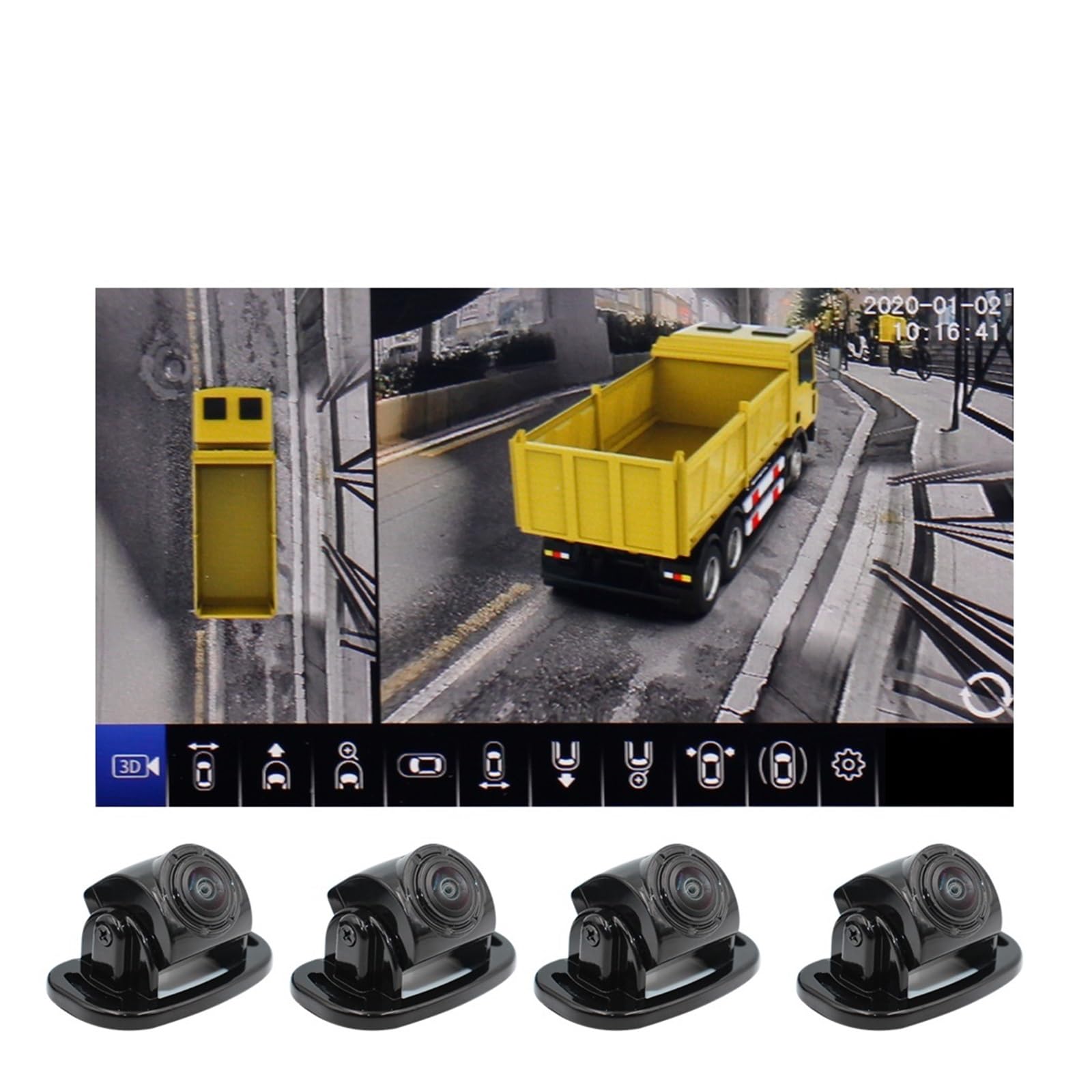 360 Degree Bird View Camera System 4CH DVR Surround View Parking System for Truck RV Bus Van