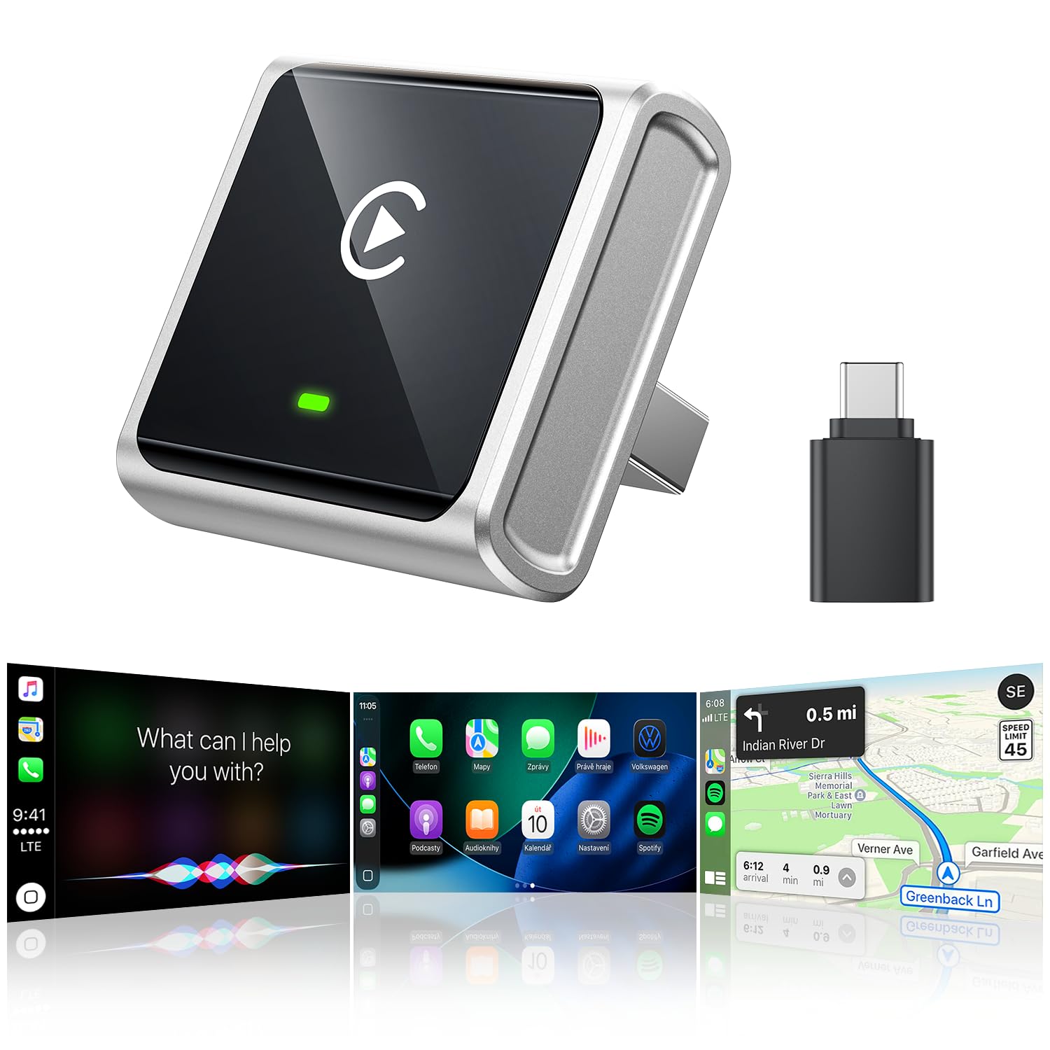 Wireless CarPlay Adapter Plug and Play Auto Connect