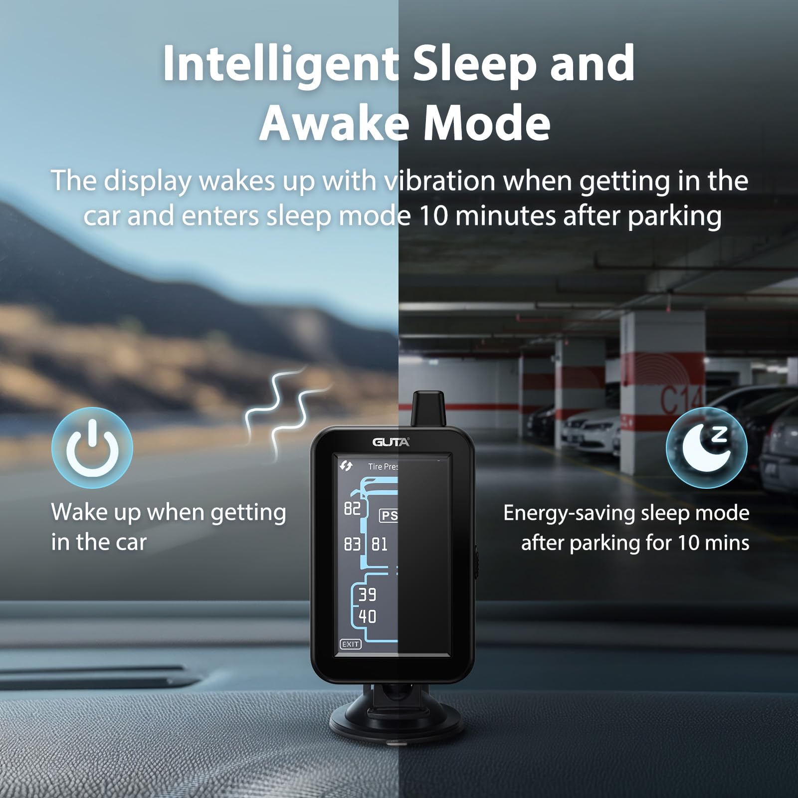 Trailer TPMS Tire Pressure Monitoring System Color Touchscreen Display