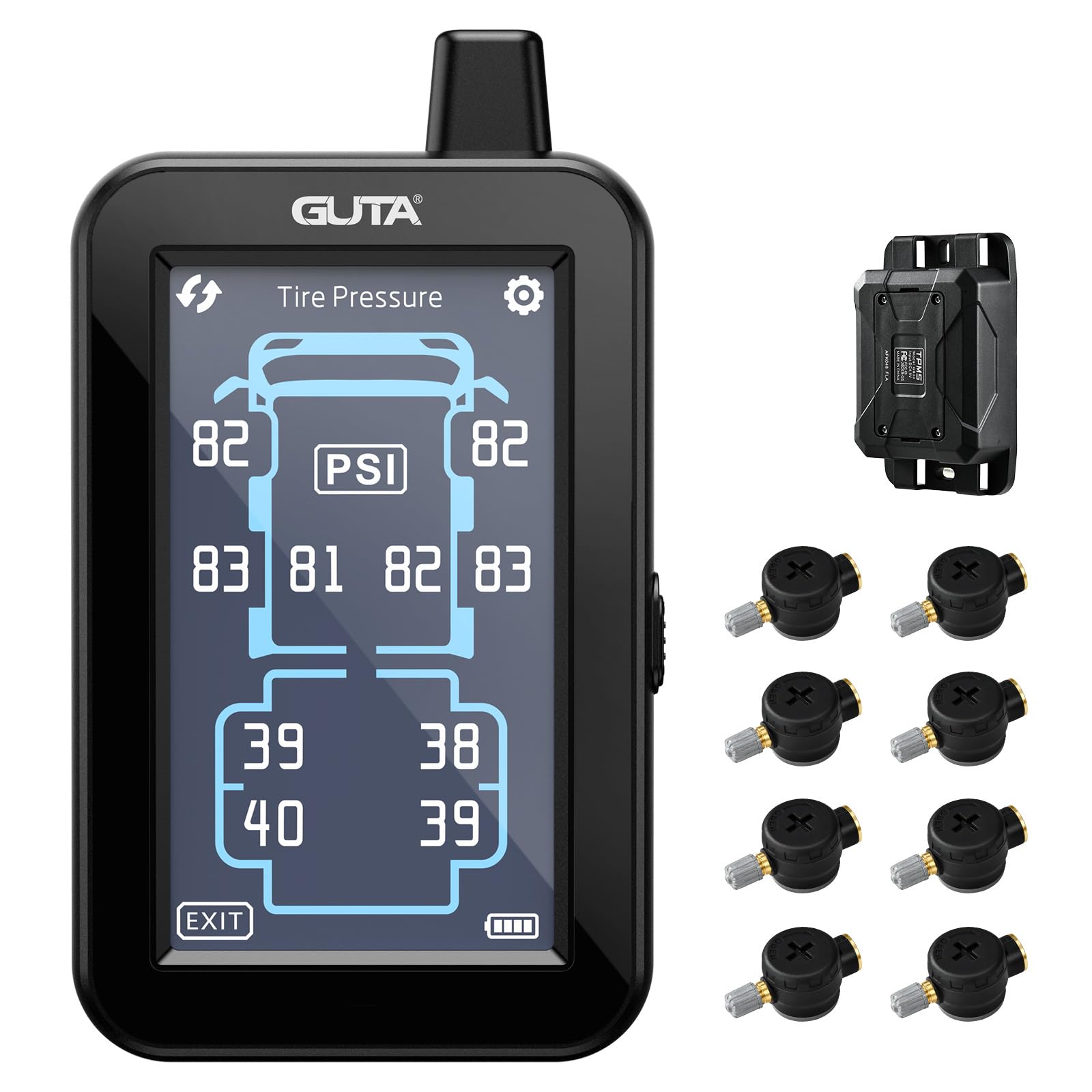 Trailer TPMS Tire Pressure Monitoring System Color Touchscreen Display