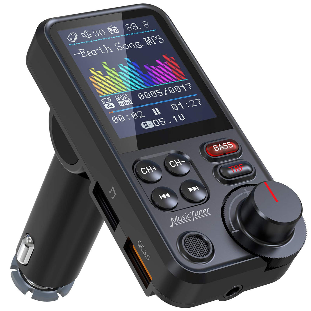Bluetooth FM Transmitter Car Adapter Hands Free Calling Fast Charging AUX USB TF