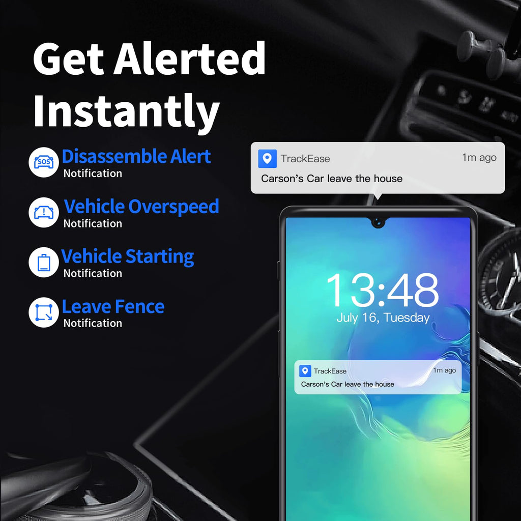 GPS Tracker for Vehicles No Subscription 4G SIM Long Battery GeoFence Driving Alerts