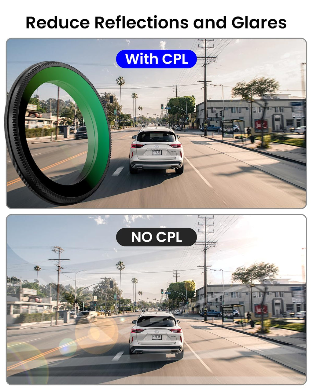 4 Channel Dash Cam with CPL Filter Front Rear Cabin Recording