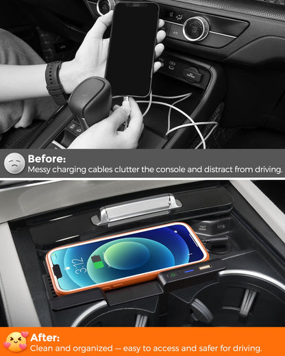 15W Wireless Charging Pad for Mercedes-Benz GLE & GLS Center Console Fast Car Phone Charger