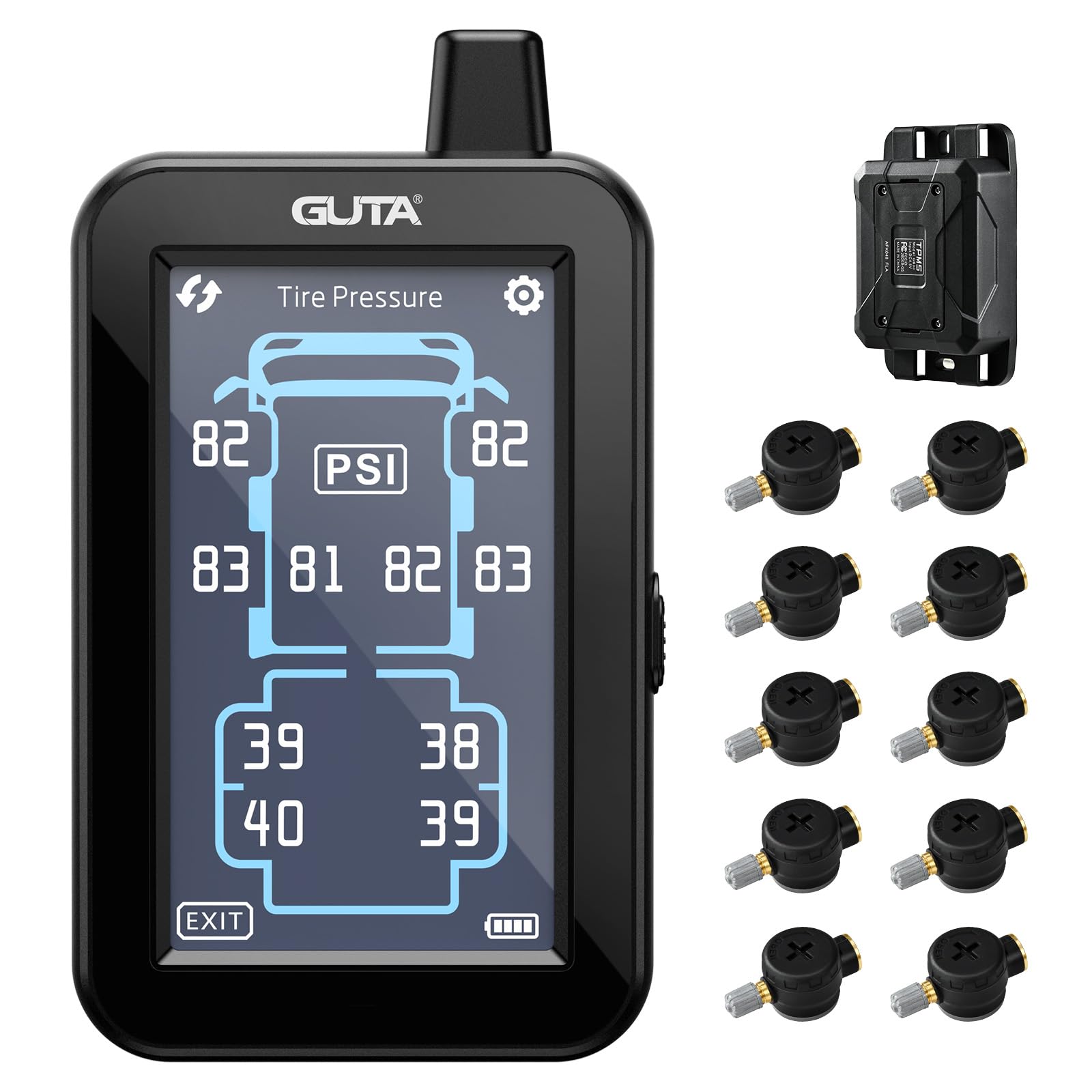 Trailer TPMS Tire Pressure Monitoring System Color Touchscreen Display