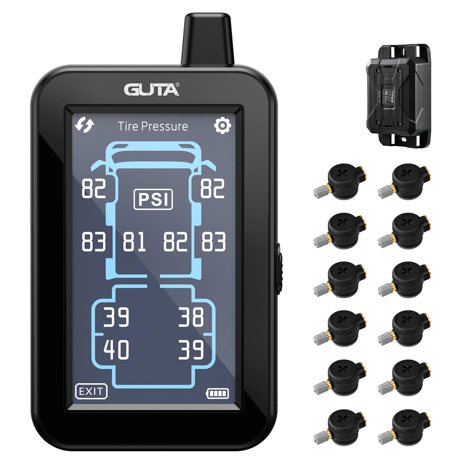 Trailer TPMS Tire Pressure Monitoring System Color Touchscreen Display