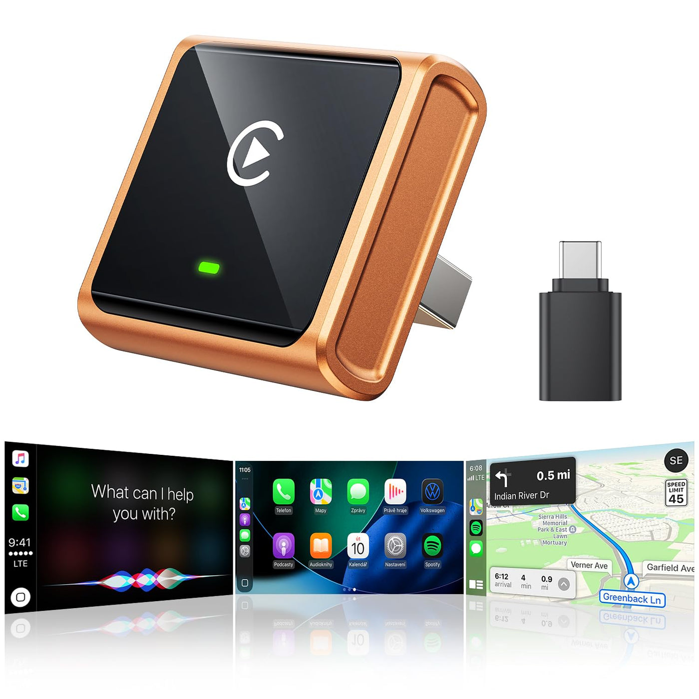 Wireless CarPlay Adapter Plug and Play Auto Connect