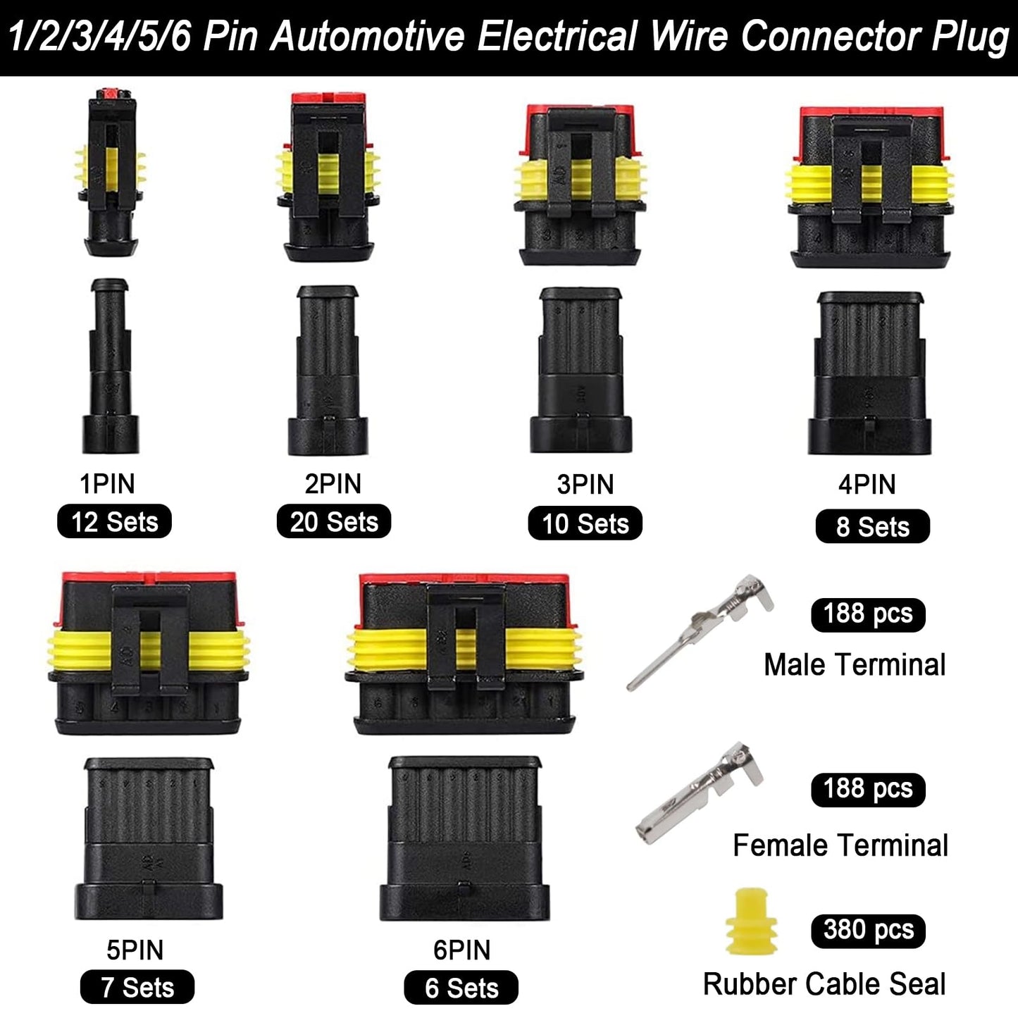 1008PCS Waterproof Automotive Electrical Connector Kit with Ratchet Crimping Tool
