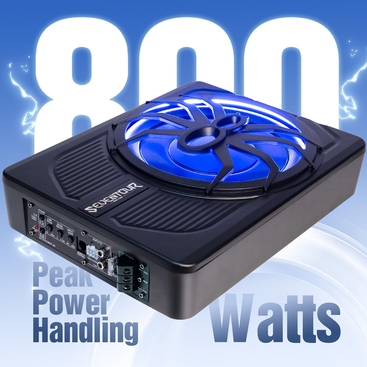 10-Inch 800W Slim Under-Seat Powered Subwoofer Kit