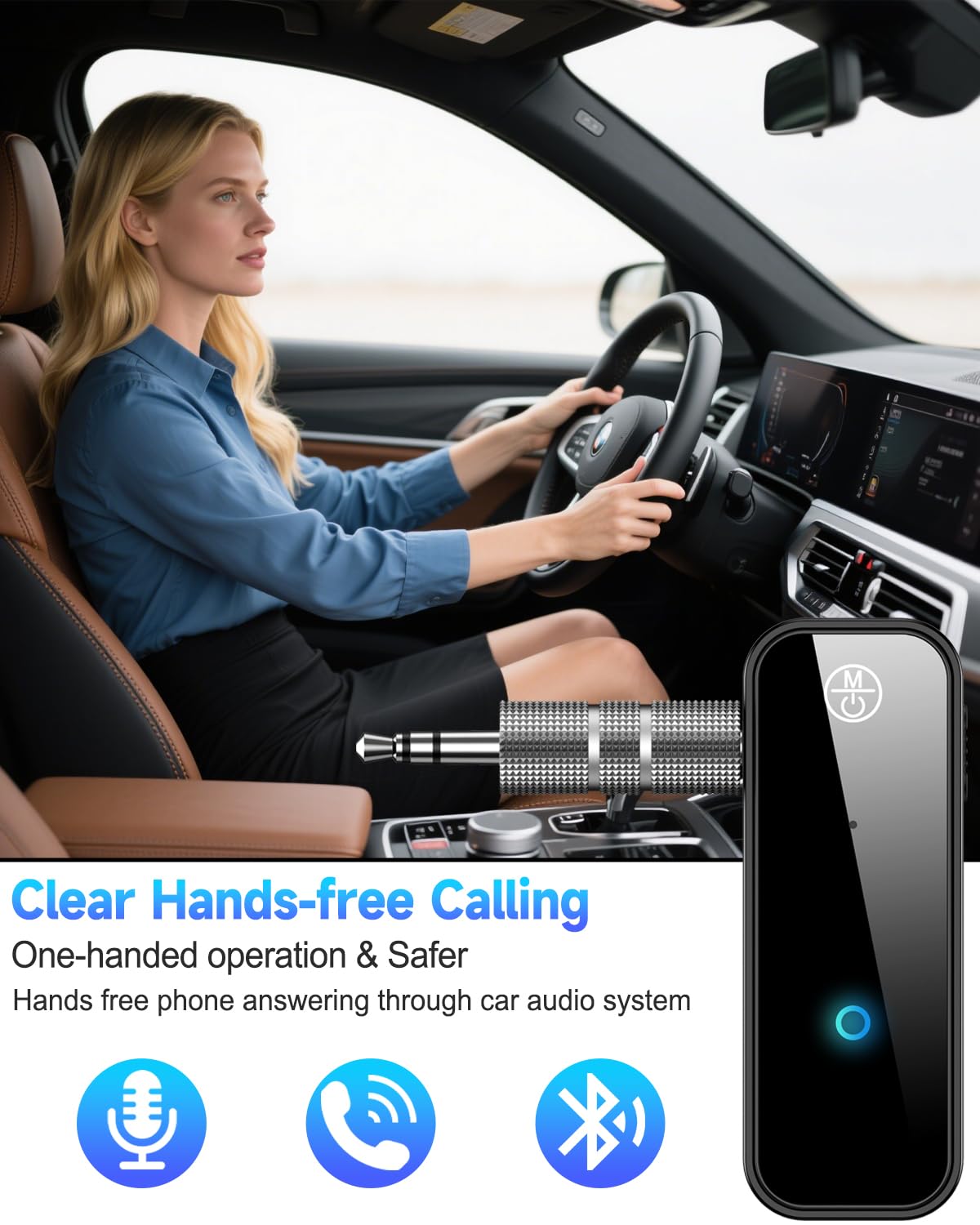 Bluetooth Aux Adapter 2 in 1 Transmitter Receiver Wireless Audio Adapter Car Home TV